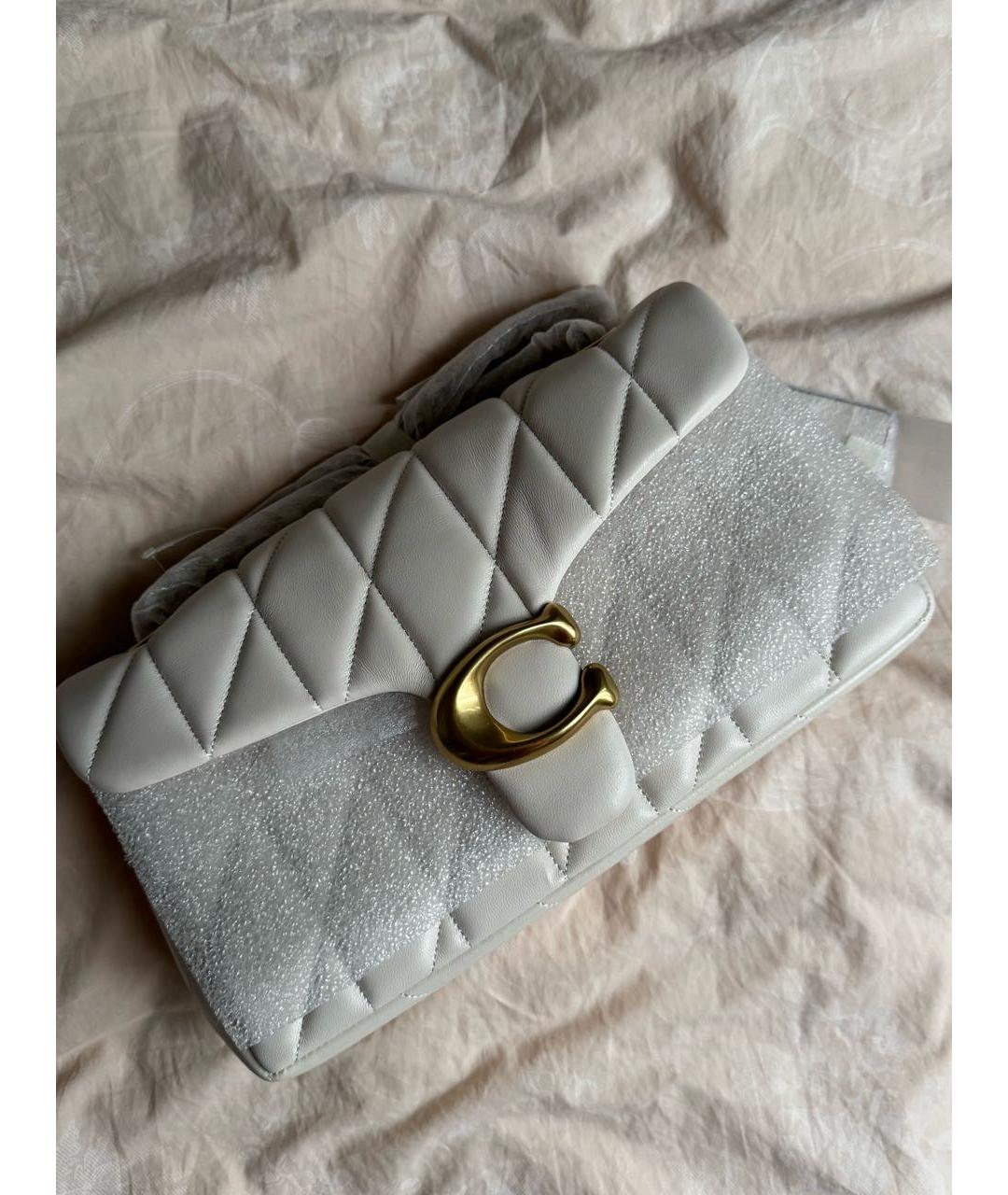 COACH Белая кожаная сумка через плечо, фото 5