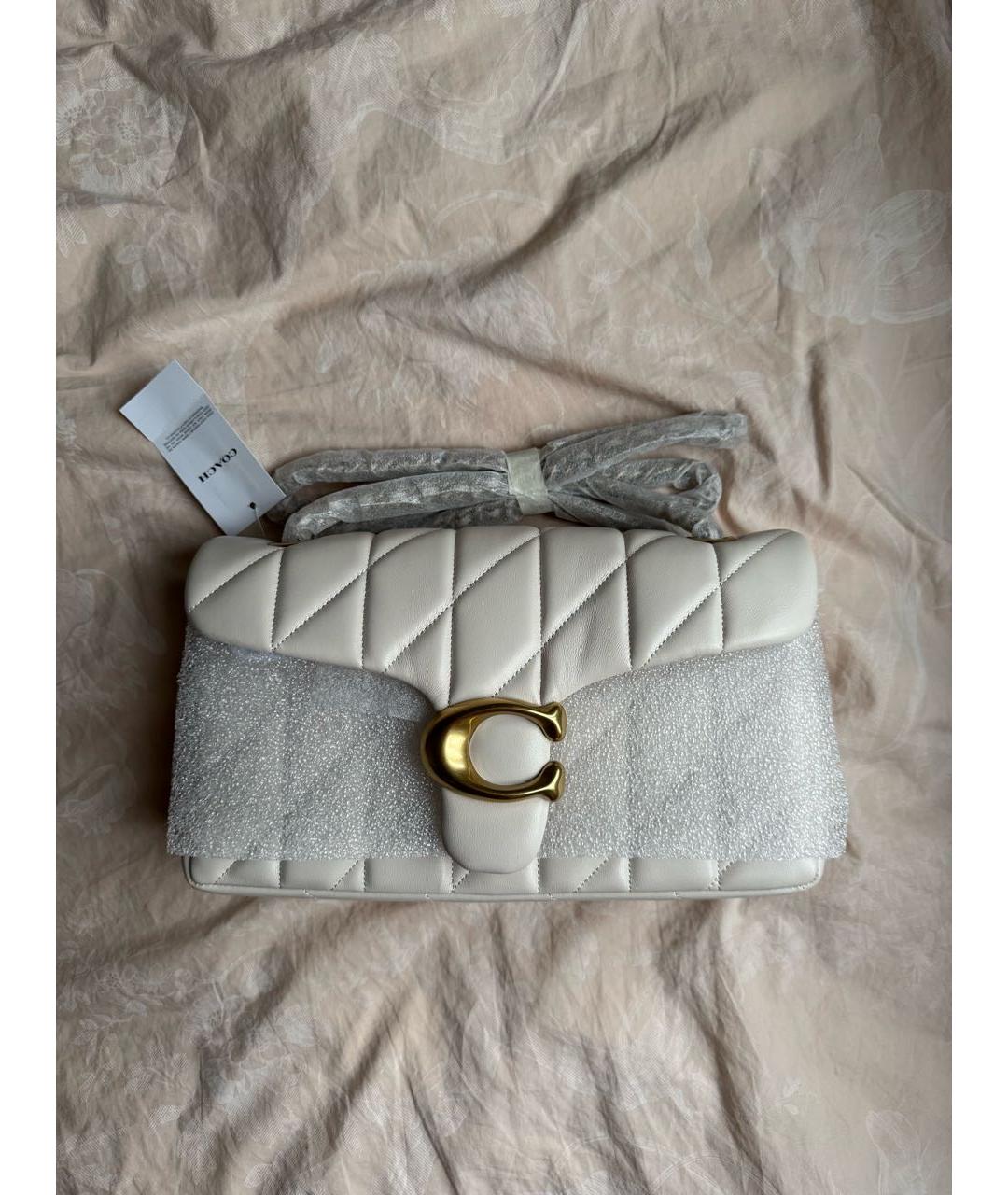 COACH Белая кожаная сумка через плечо, фото 9