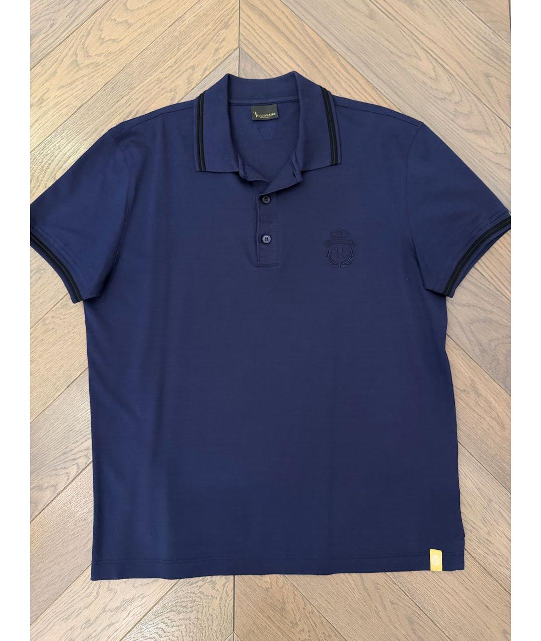 BILLIONAIRE Синее поло с коротким рукавом, фото 6