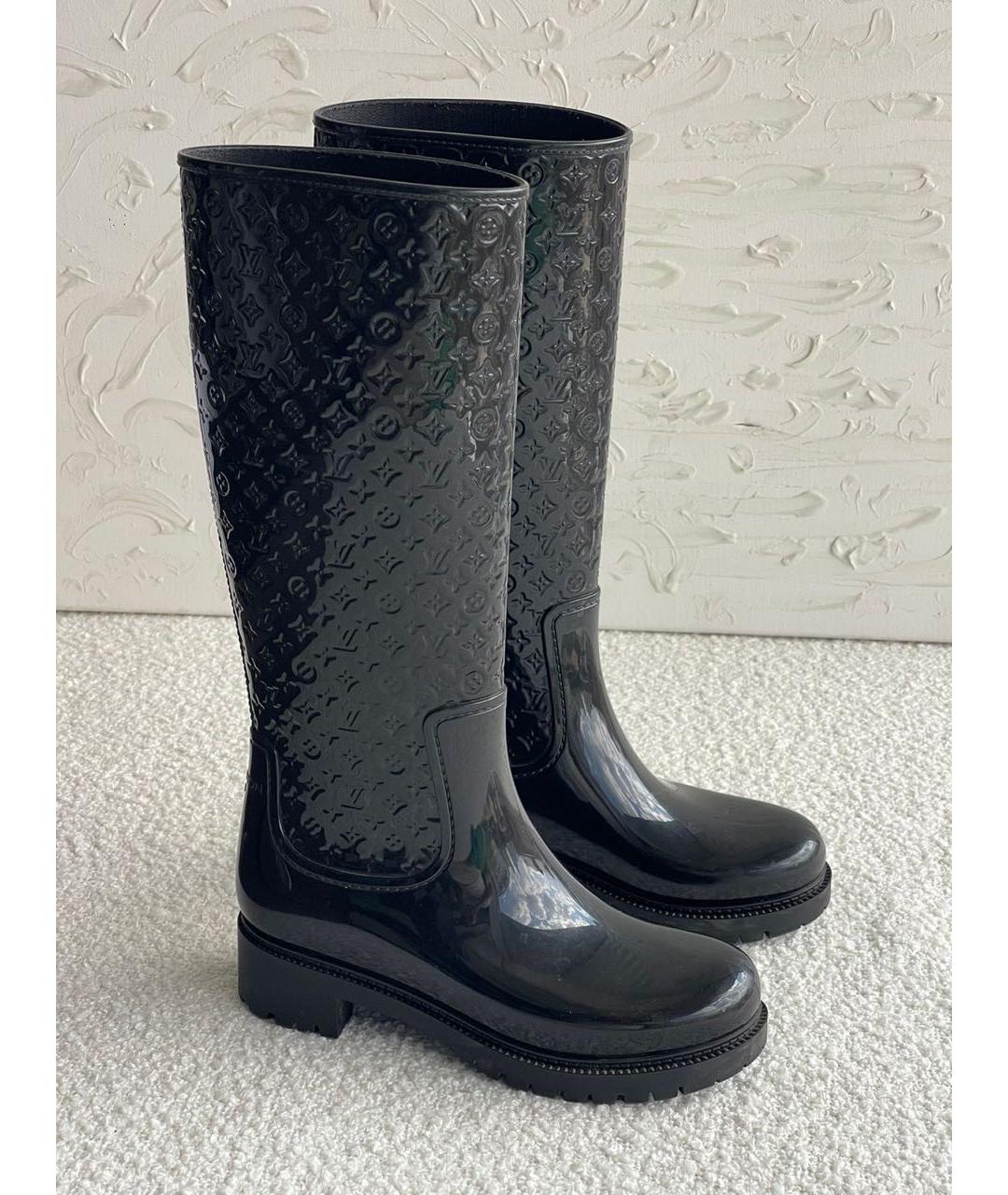 LOUIS VUITTON Черные резиновые сапоги, фото 3