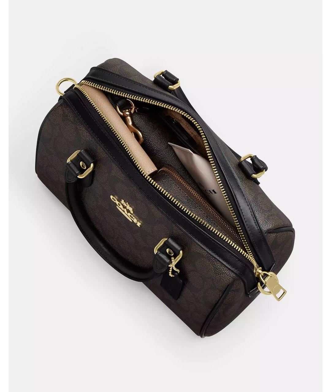 COACH Коричневая кожаная сумка через плечо, фото 3