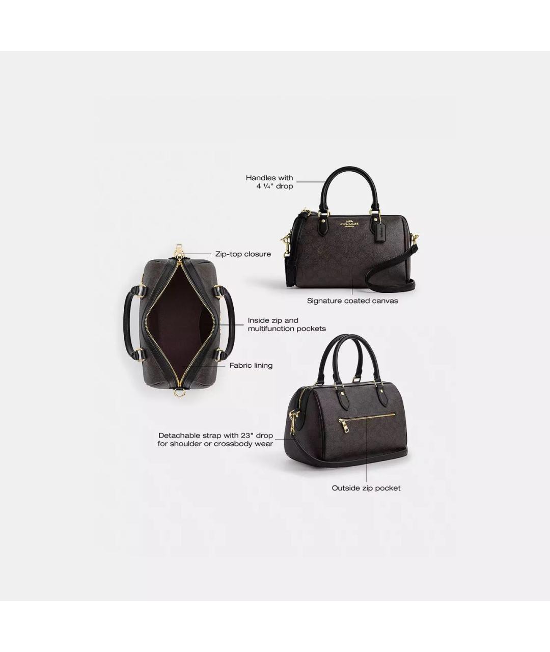 COACH Коричневая кожаная сумка через плечо, фото 5