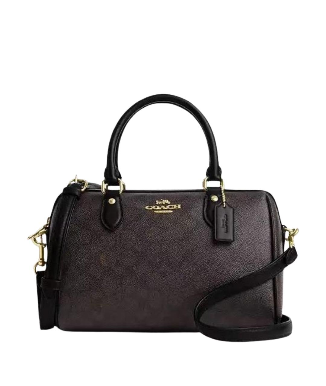 COACH Коричневая кожаная сумка через плечо, фото 1