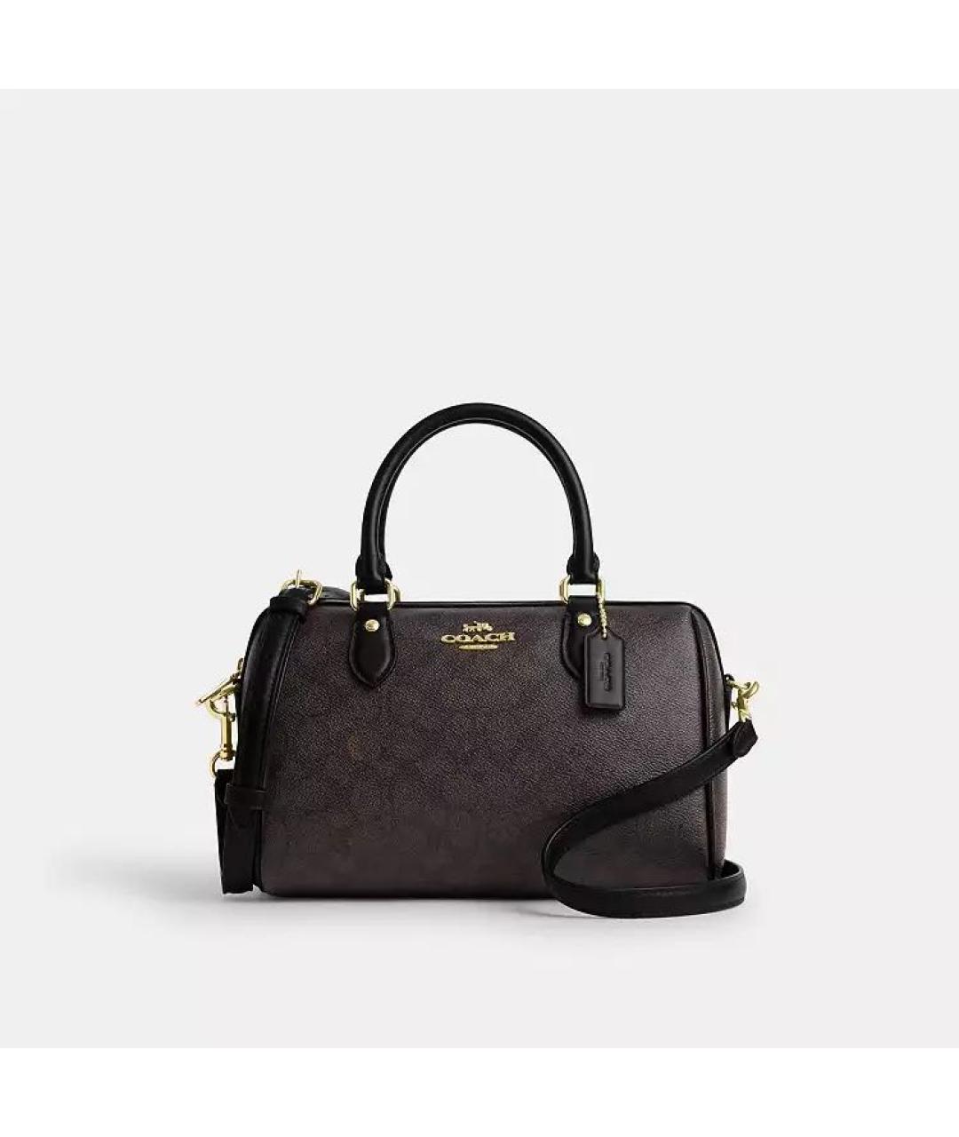 COACH Коричневая кожаная сумка через плечо, фото 8