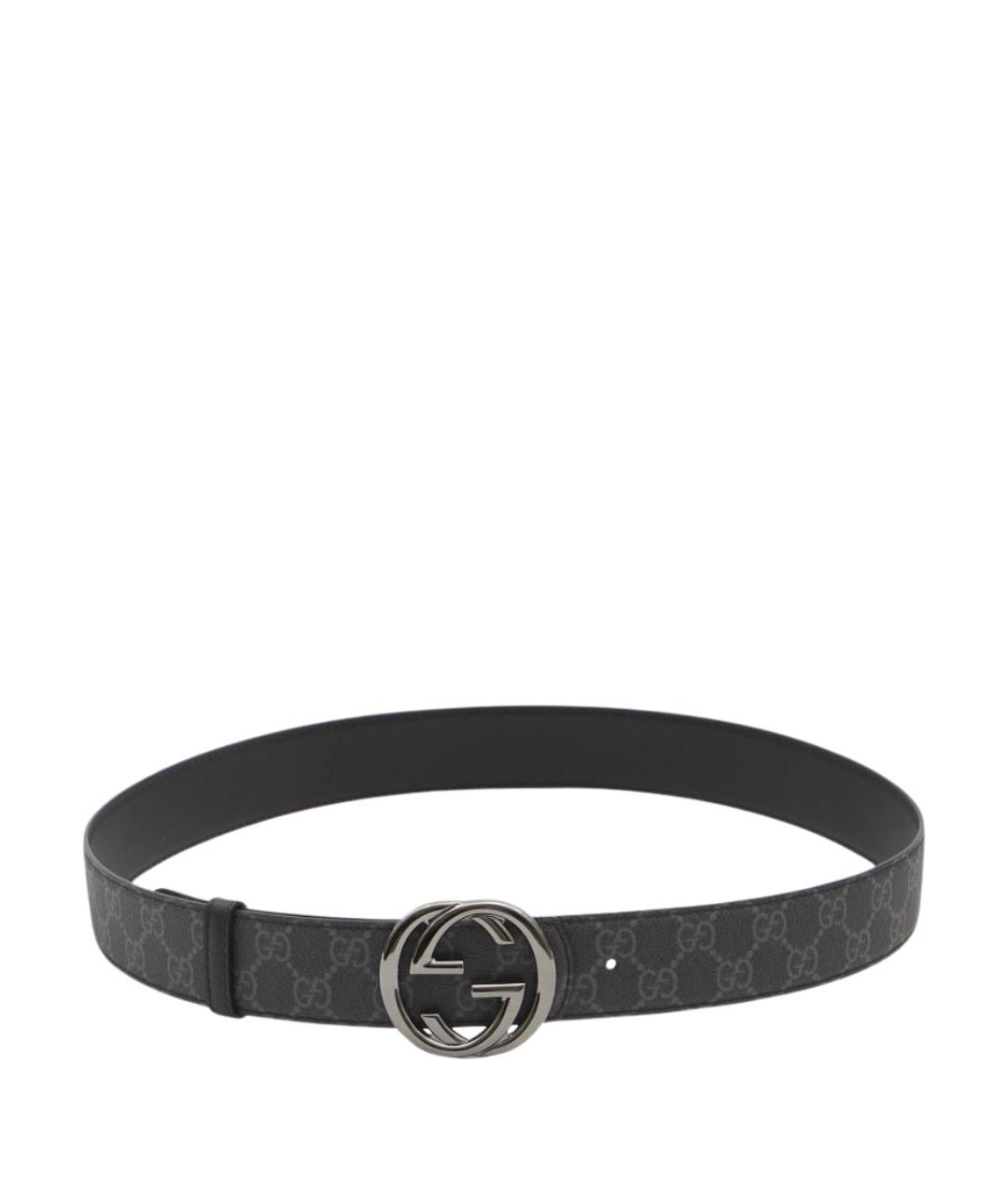 GUCCI Черный кожаный ремень, фото 1