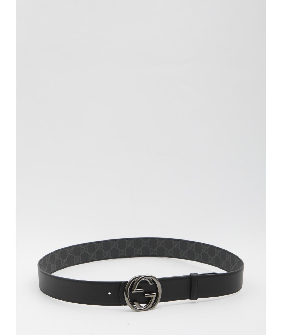 GUCCI Черный кожаный ремень, фото 3
