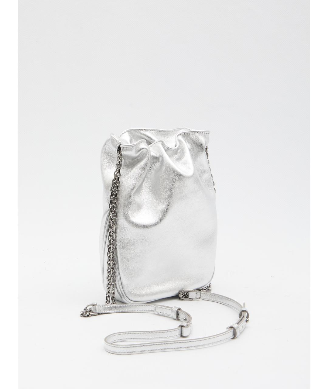 ROGER VIVIER Серебряная кожаная сумка через плечо, фото 2