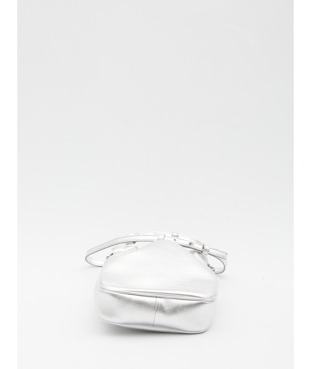 ROGER VIVIER Серебряная кожаная сумка через плечо, фото 3