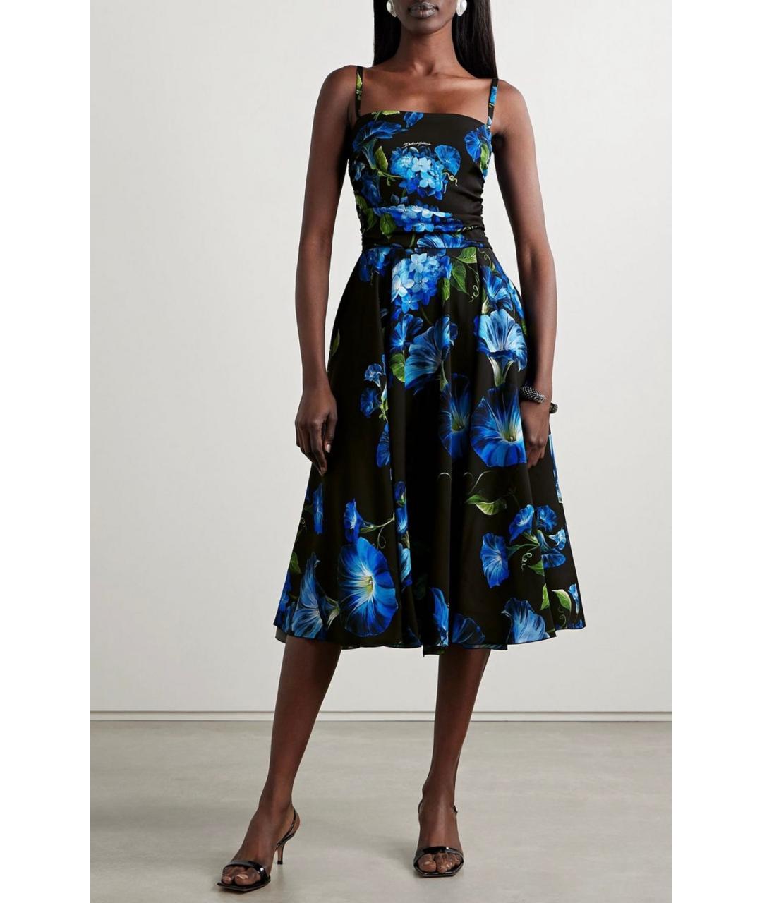 DOLCE&GABBANA Черное шелковое коктейльное платье, фото 2