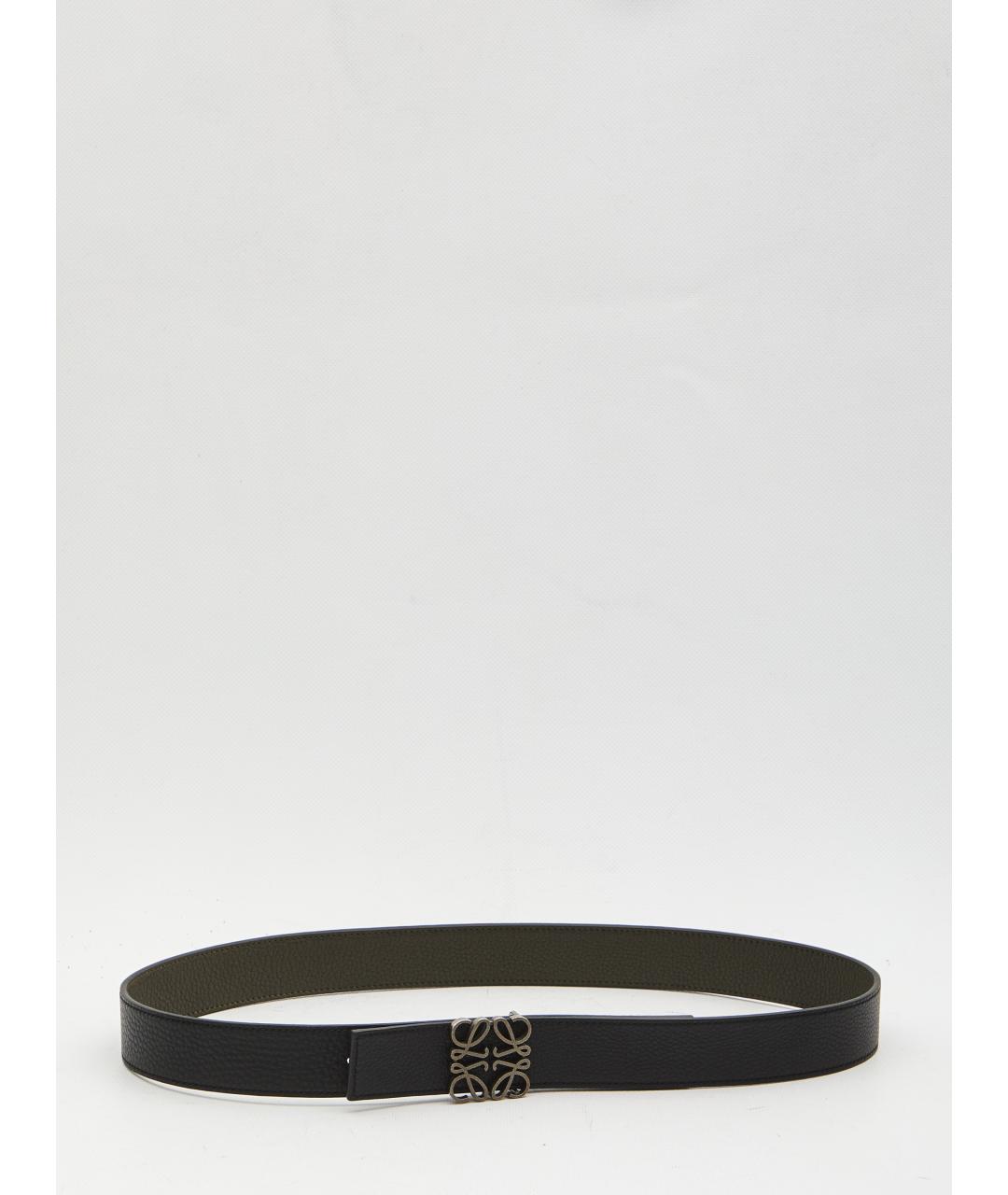 LOEWE Хаки кожаный ремень, фото 3