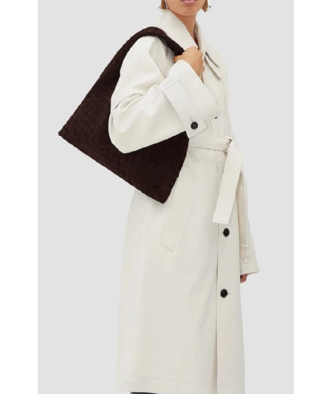 BOTTEGA VENETA Коричневая замшевая сумка с короткими ручками, фото 8