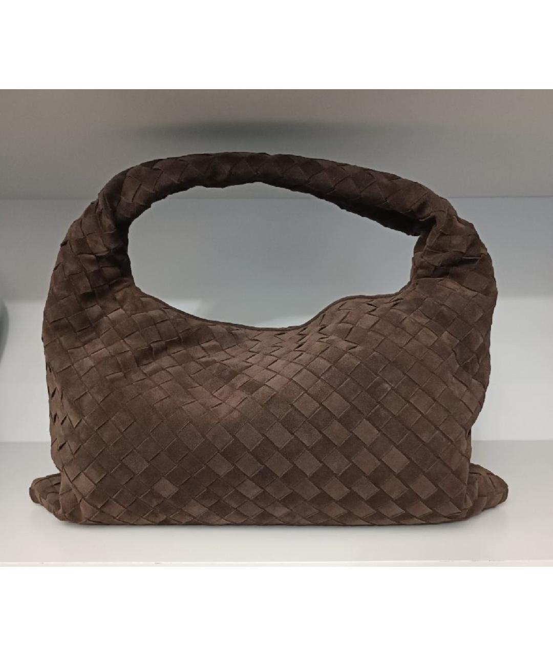 BOTTEGA VENETA Коричневая замшевая сумка с короткими ручками, фото 9