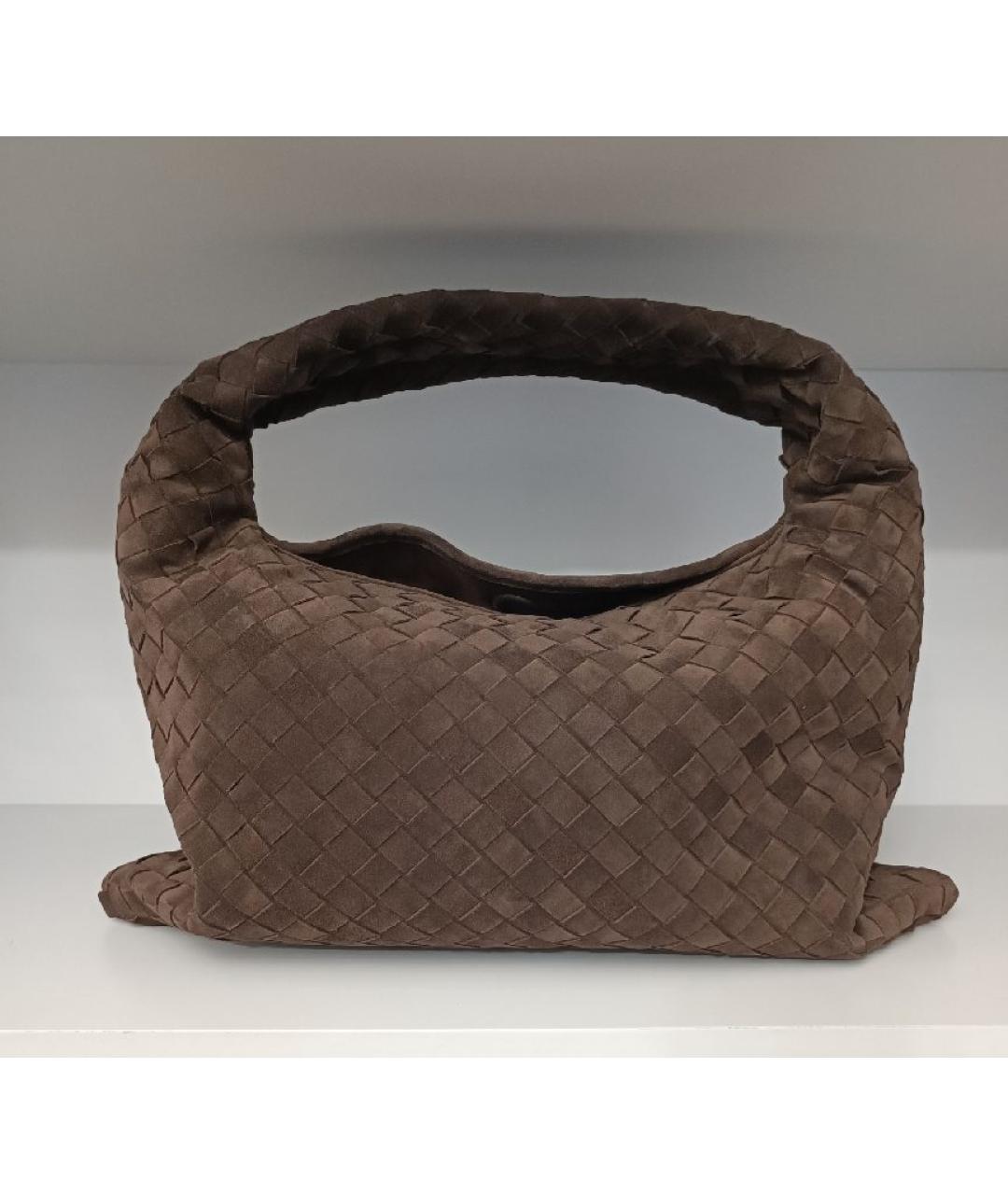 BOTTEGA VENETA Коричневая замшевая сумка с короткими ручками, фото 3