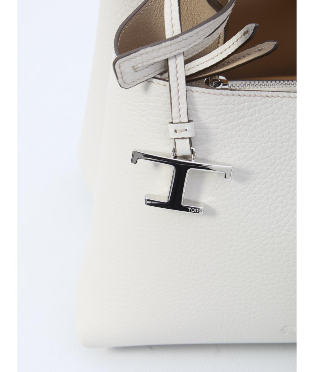 TOD'S Белая кожаная сумка через плечо, фото 4