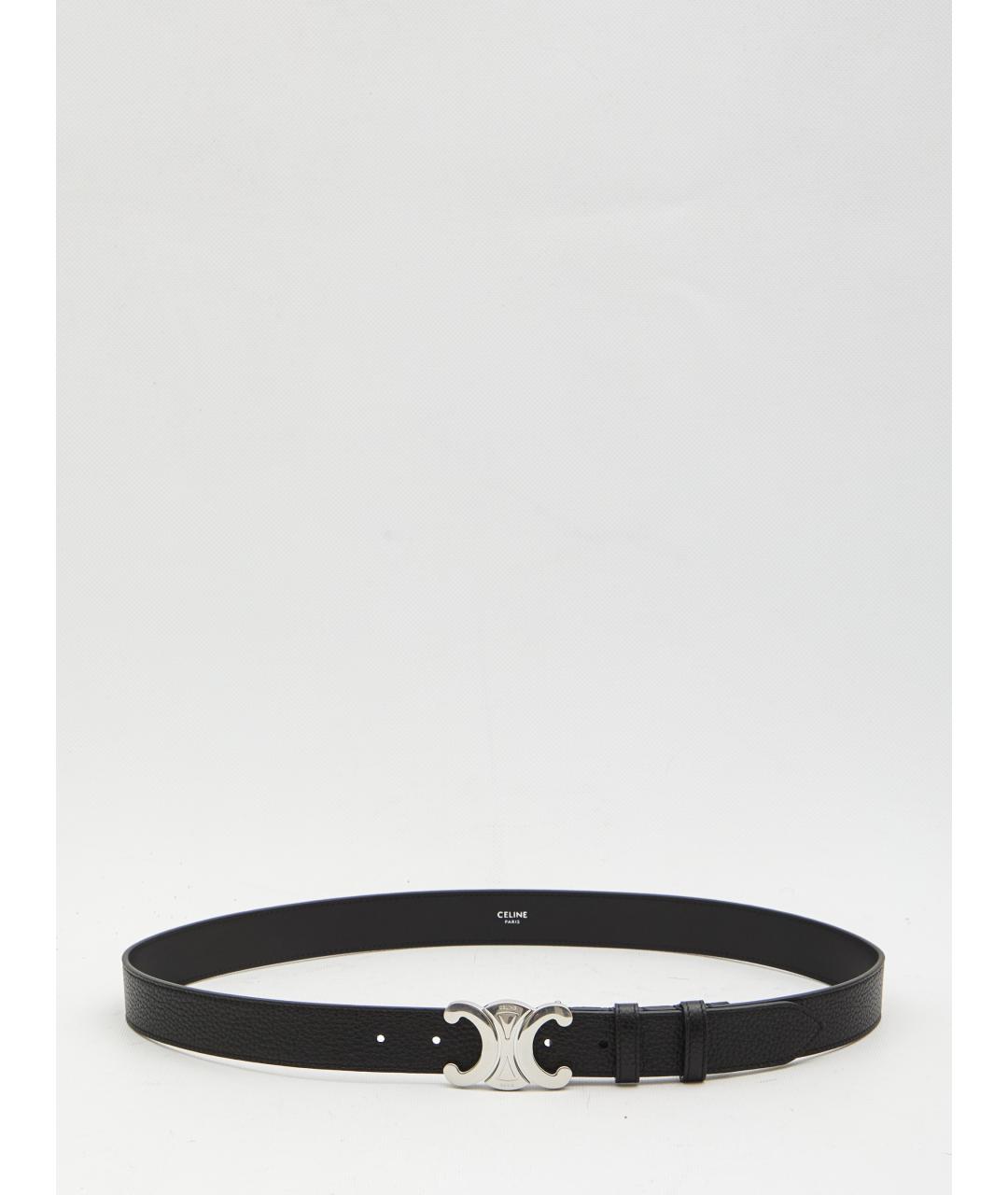 CELINE Черный кожаный ремень, фото 3