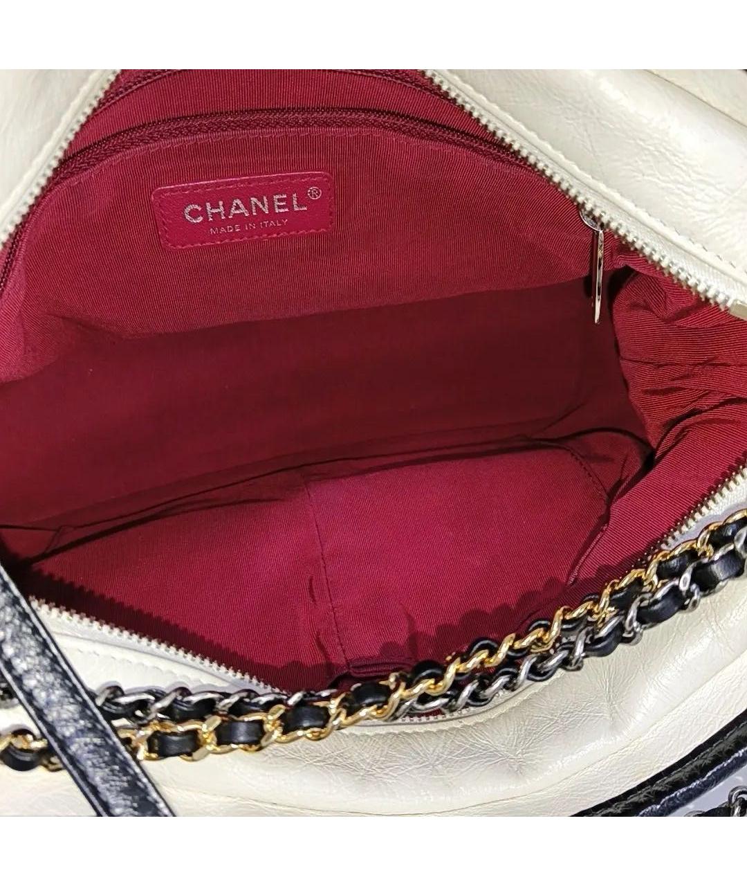 CHANEL Белая кожаная сумка через плечо, фото 5