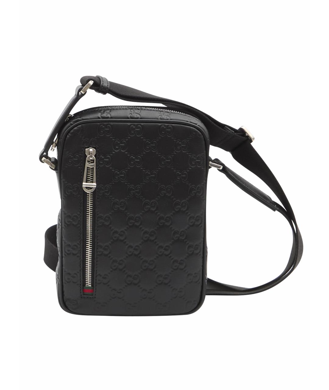 GUCCI Черная кожаная сумка на плечо, фото 1