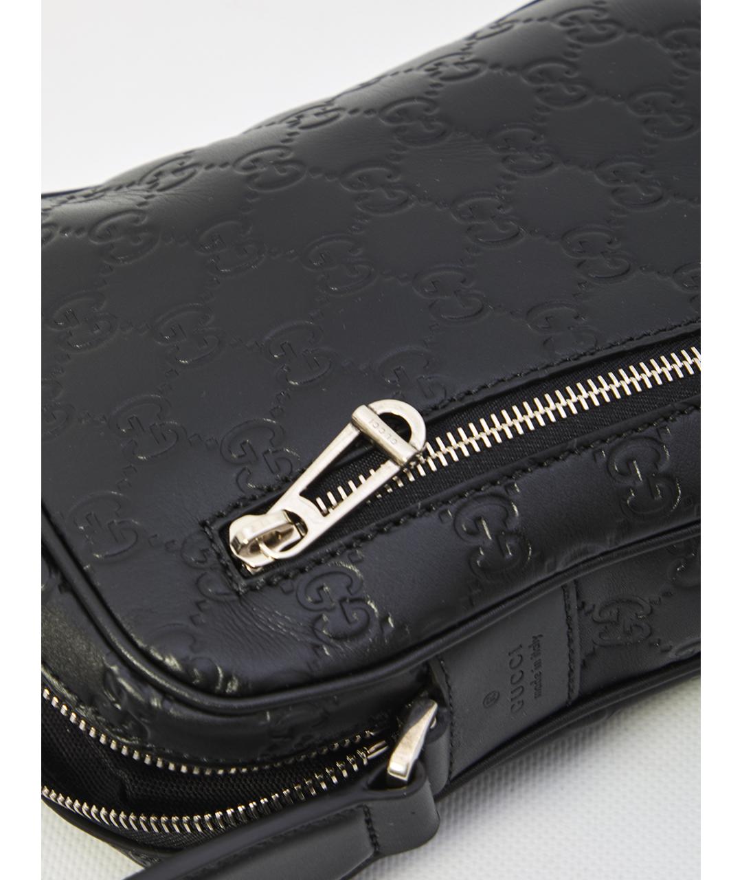 GUCCI Черная кожаная сумка на плечо, фото 4