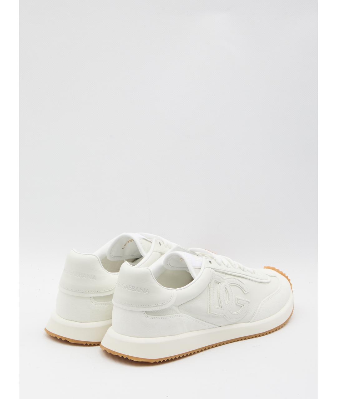 DOLCE&GABBANA Белые кожаные низкие кроссовки / кеды, фото 3