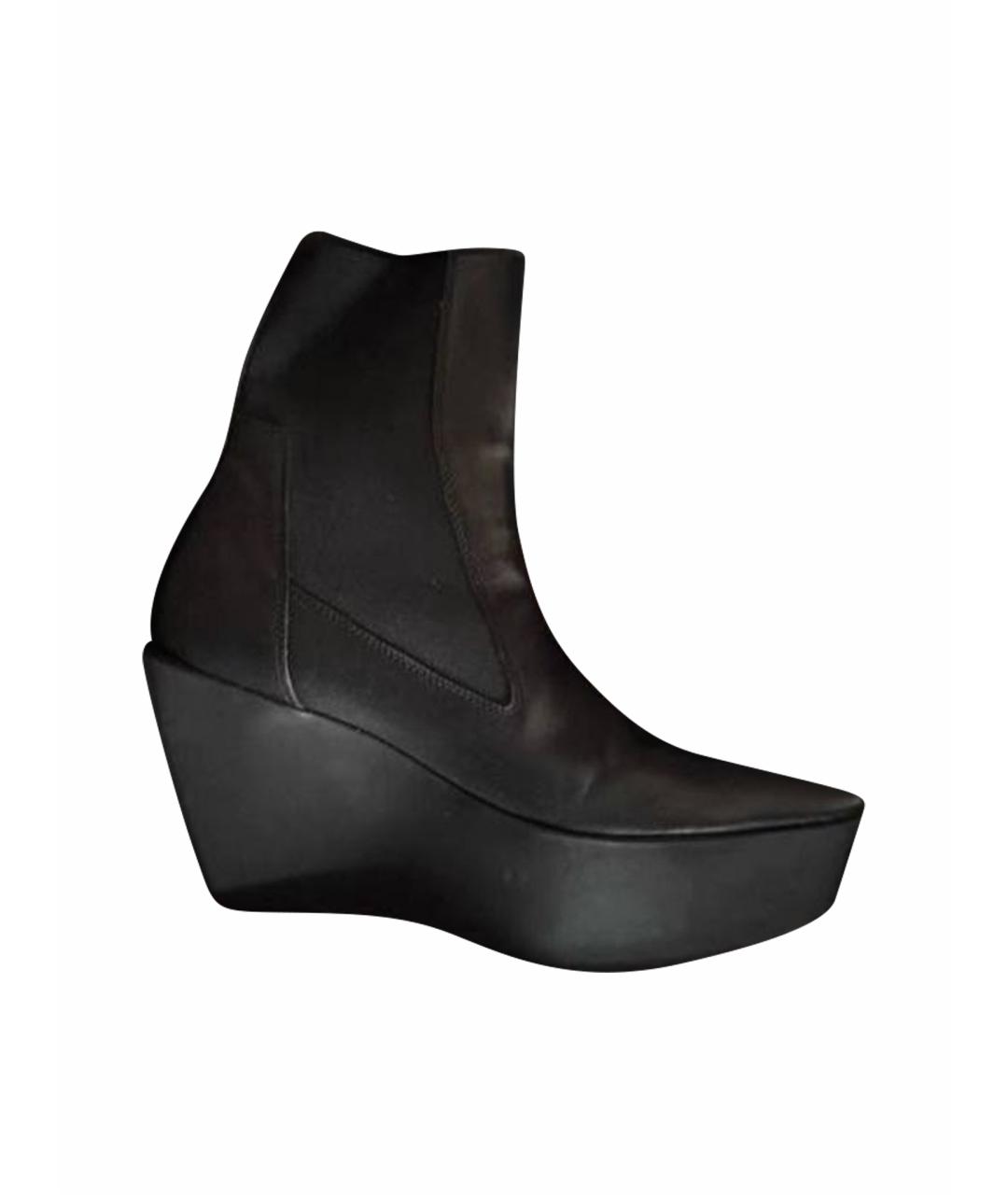 RICK OWENS Черные кожаные полусапоги, фото 1