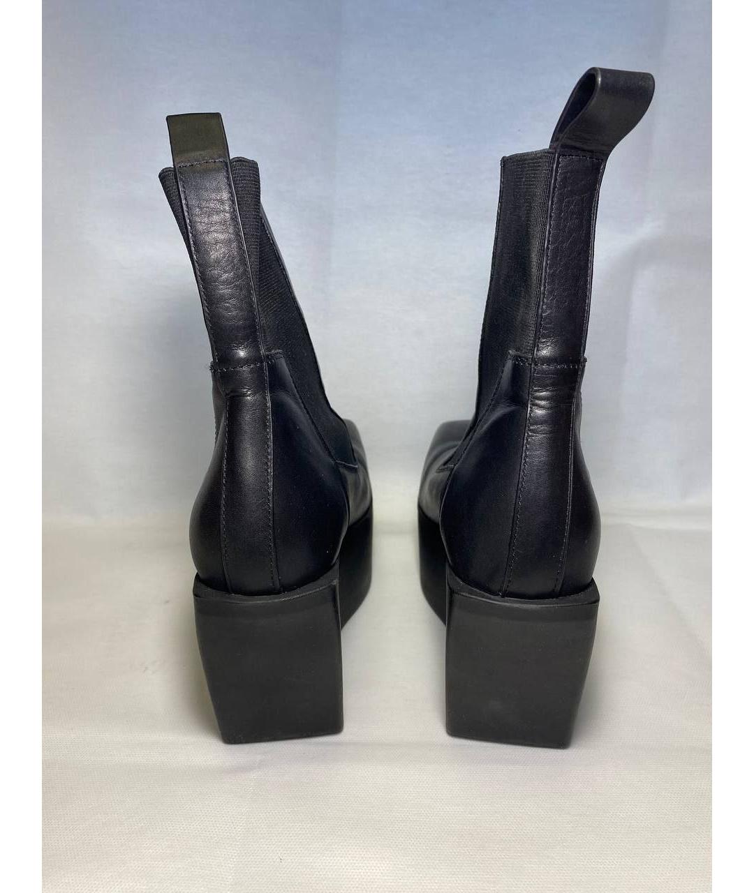 RICK OWENS Черные кожаные полусапоги, фото 2