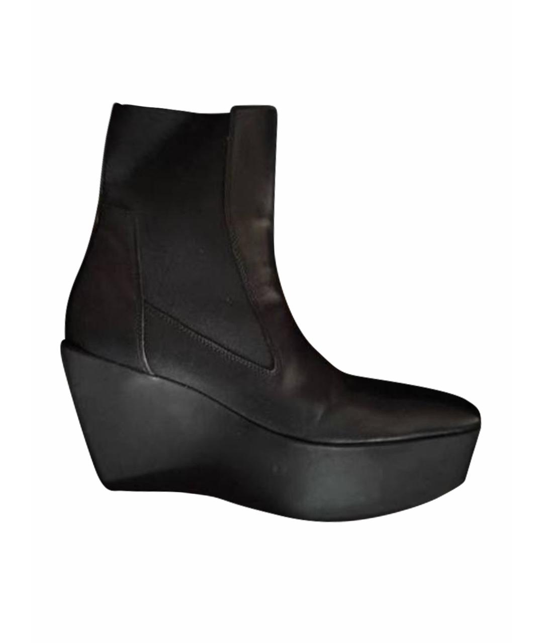 RICK OWENS Черные кожаные полусапоги, фото 3