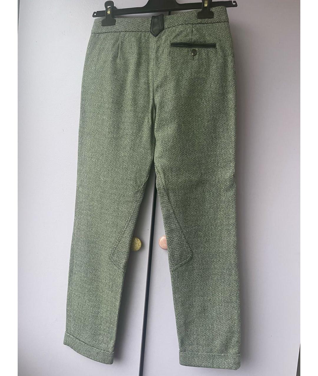 ETRO Зеленые шерстяные прямые брюки, фото 2
