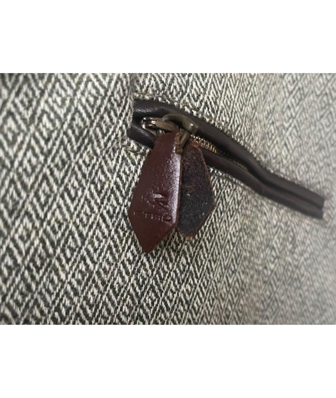 ETRO Зеленые шерстяные прямые брюки, фото 6