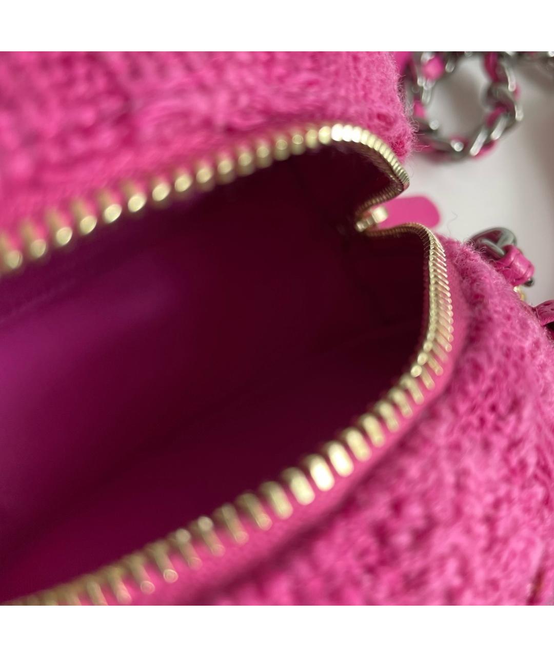 CHANEL Розовая тканевая сумка через плечо, фото 7