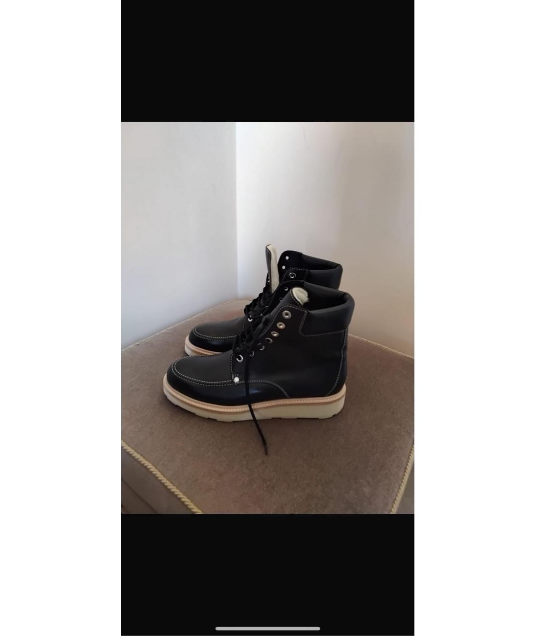 HERMES Синие кожаные высокие ботинки, фото 6