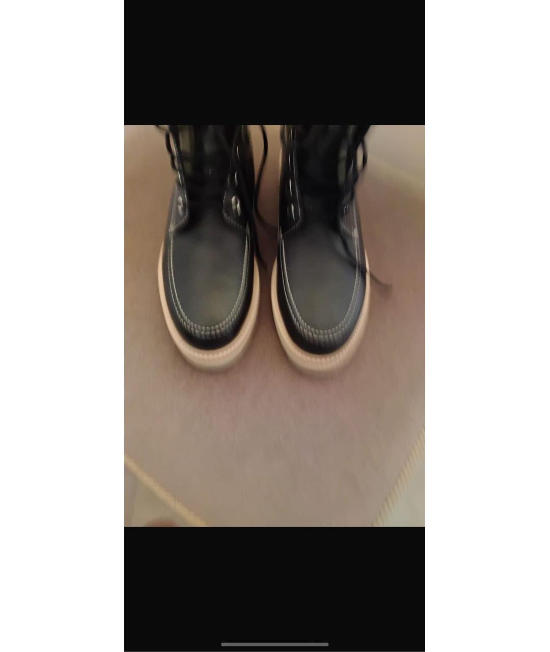 HERMES Синие кожаные высокие ботинки, фото 2