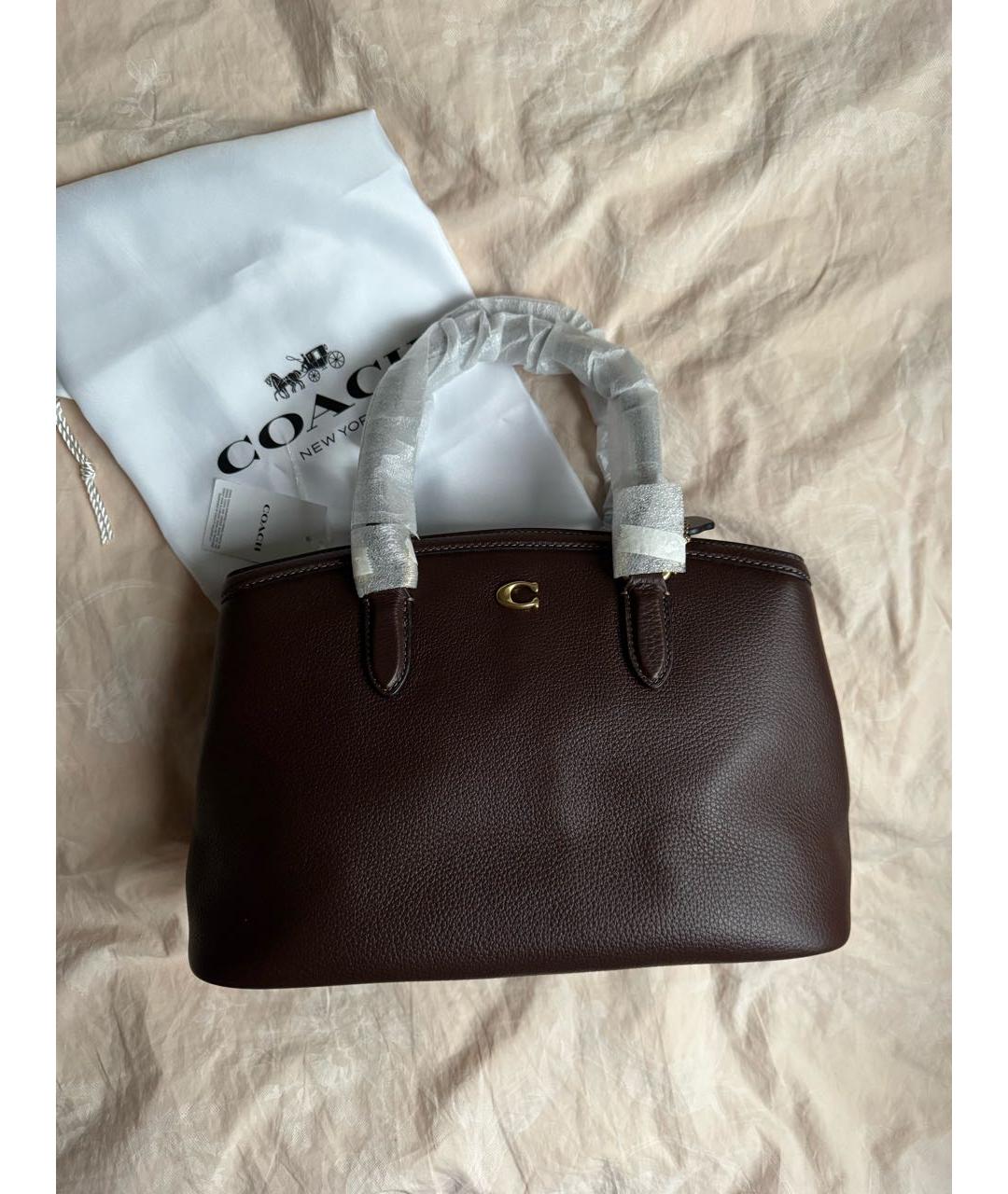 COACH Коричневая кожаная сумка тоут, фото 2