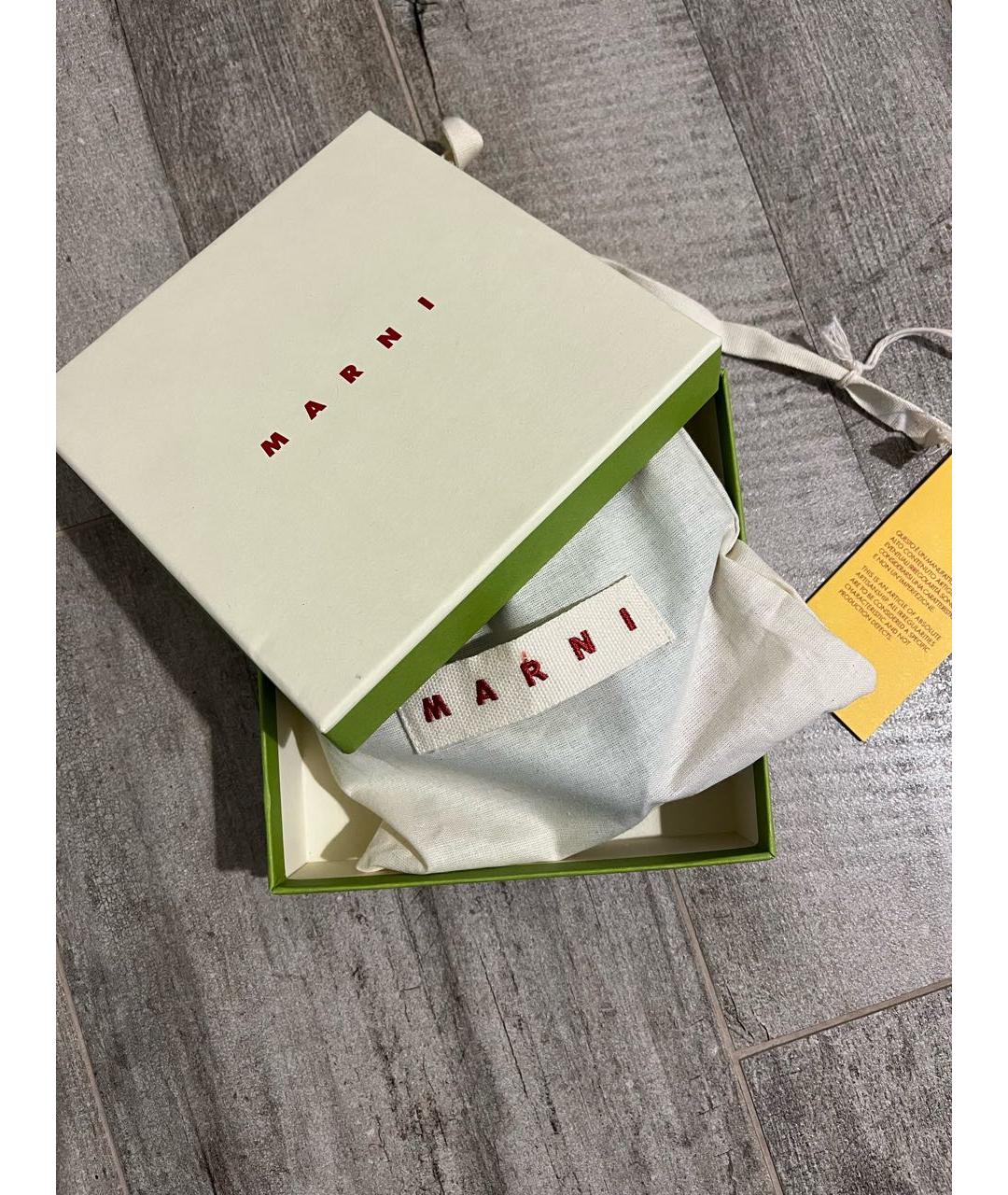 MARNI Бирюзовый кожаный кошелек, фото 3