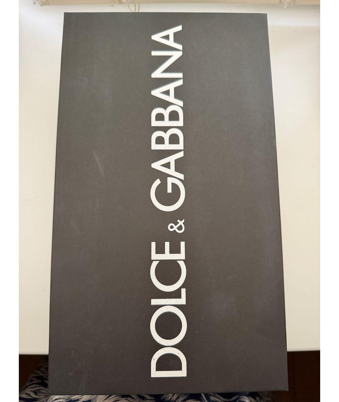 DOLCE&GABBANA Фиолетовые кожаные кеды, фото 2