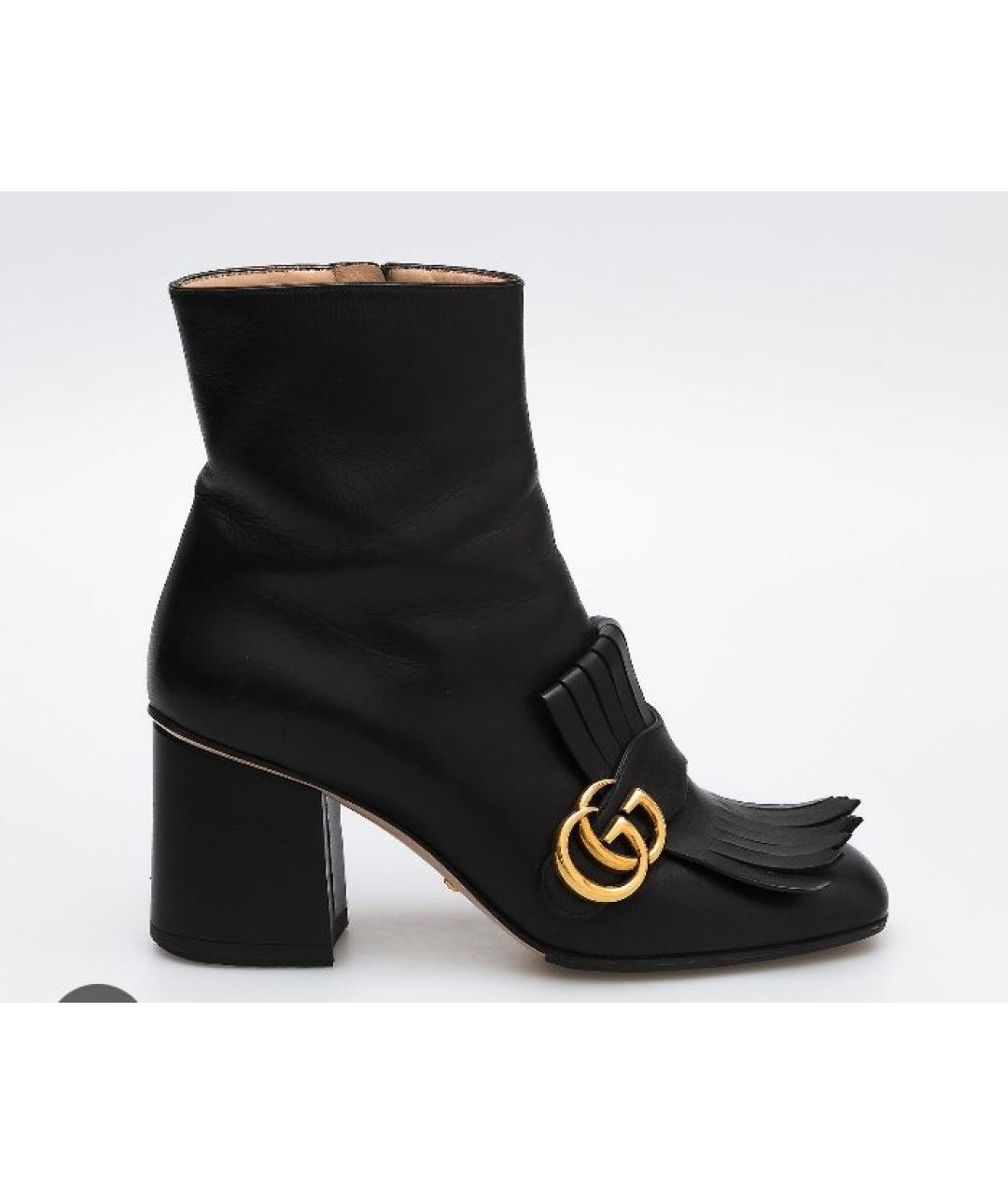 GUCCI Черные кожаные ботильоны, фото 10