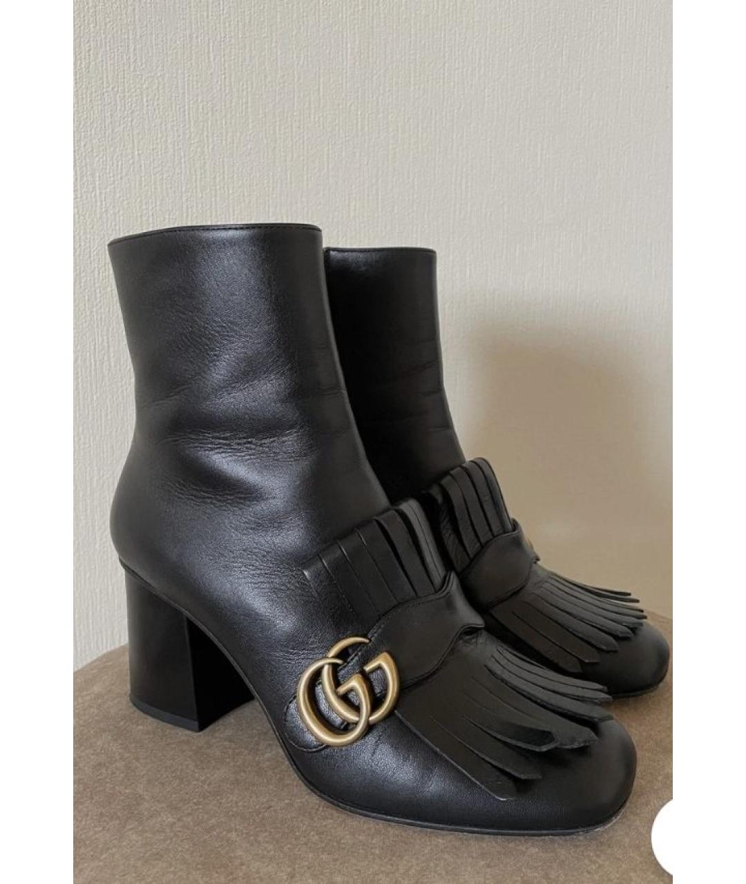 GUCCI Черные кожаные ботильоны, фото 7