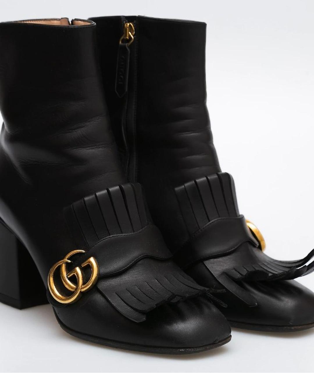 GUCCI Черные кожаные ботильоны, фото 2