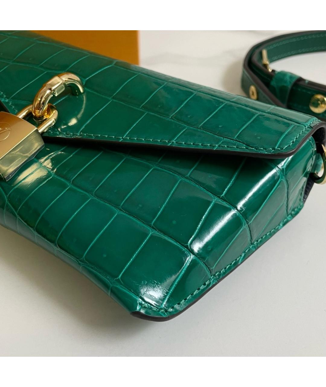 LOUIS VUITTON Зеленая кожаная сумка через плечо, фото 6