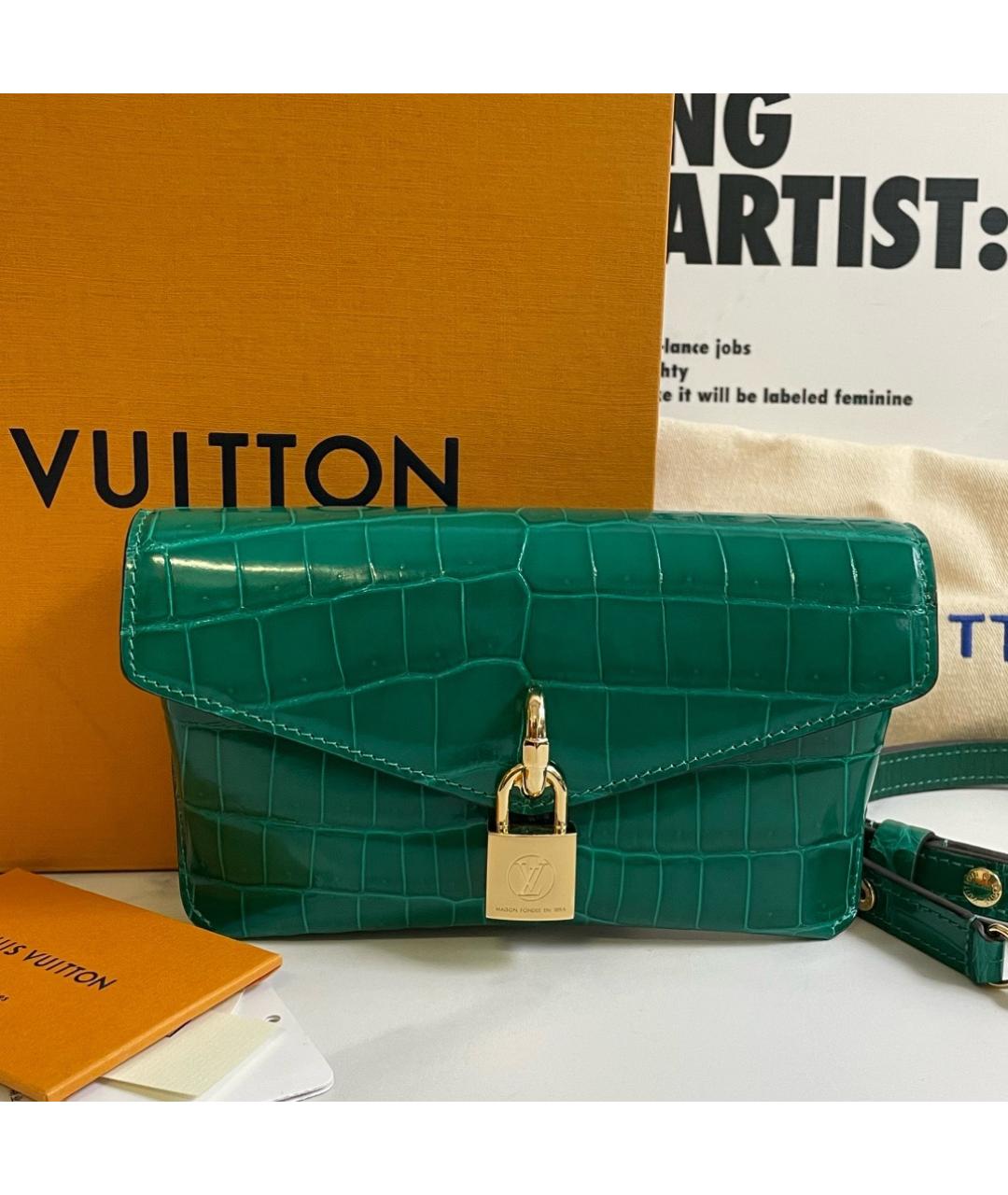 LOUIS VUITTON Зеленая кожаная сумка через плечо, фото 9