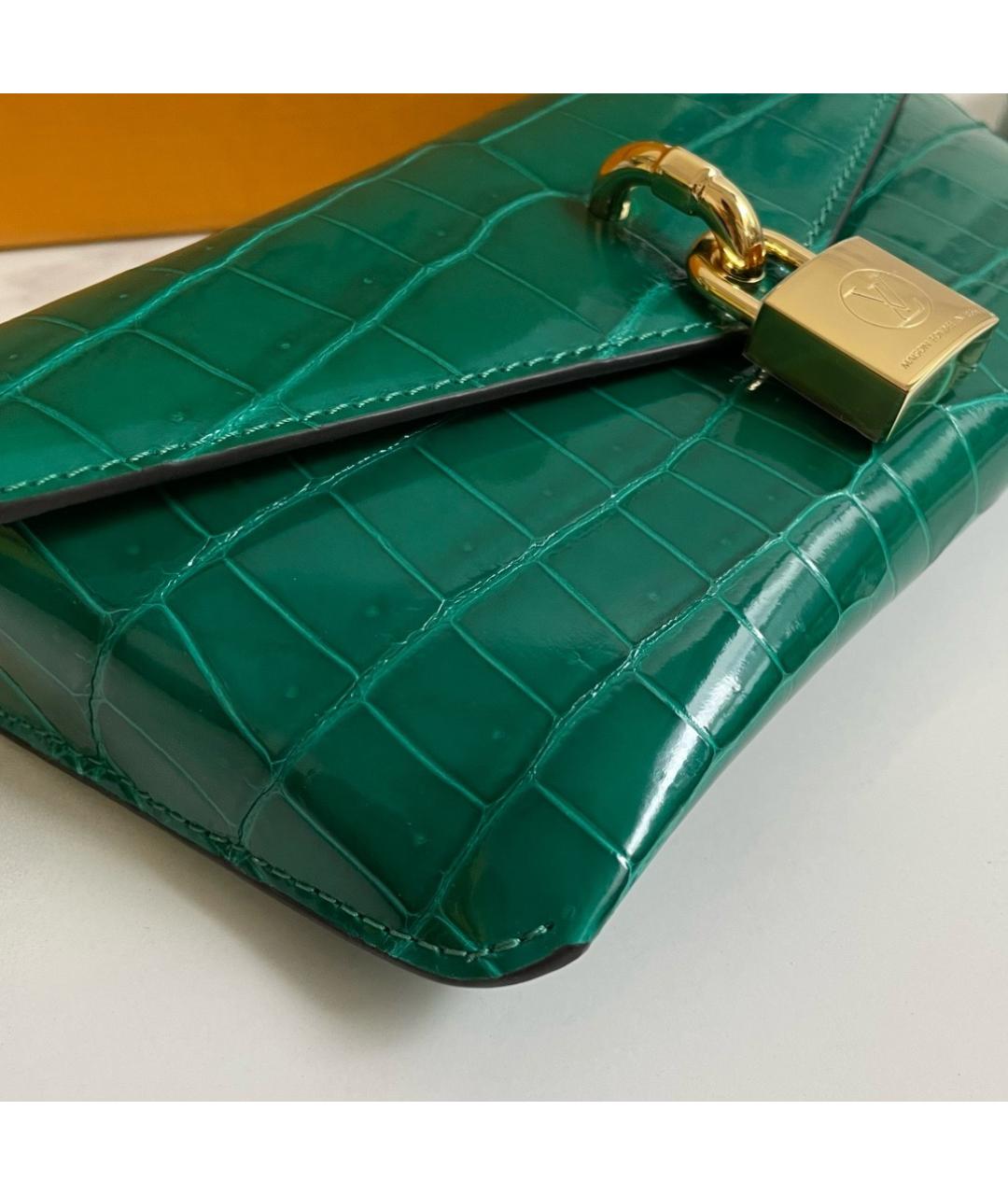 LOUIS VUITTON Зеленая кожаная сумка через плечо, фото 5