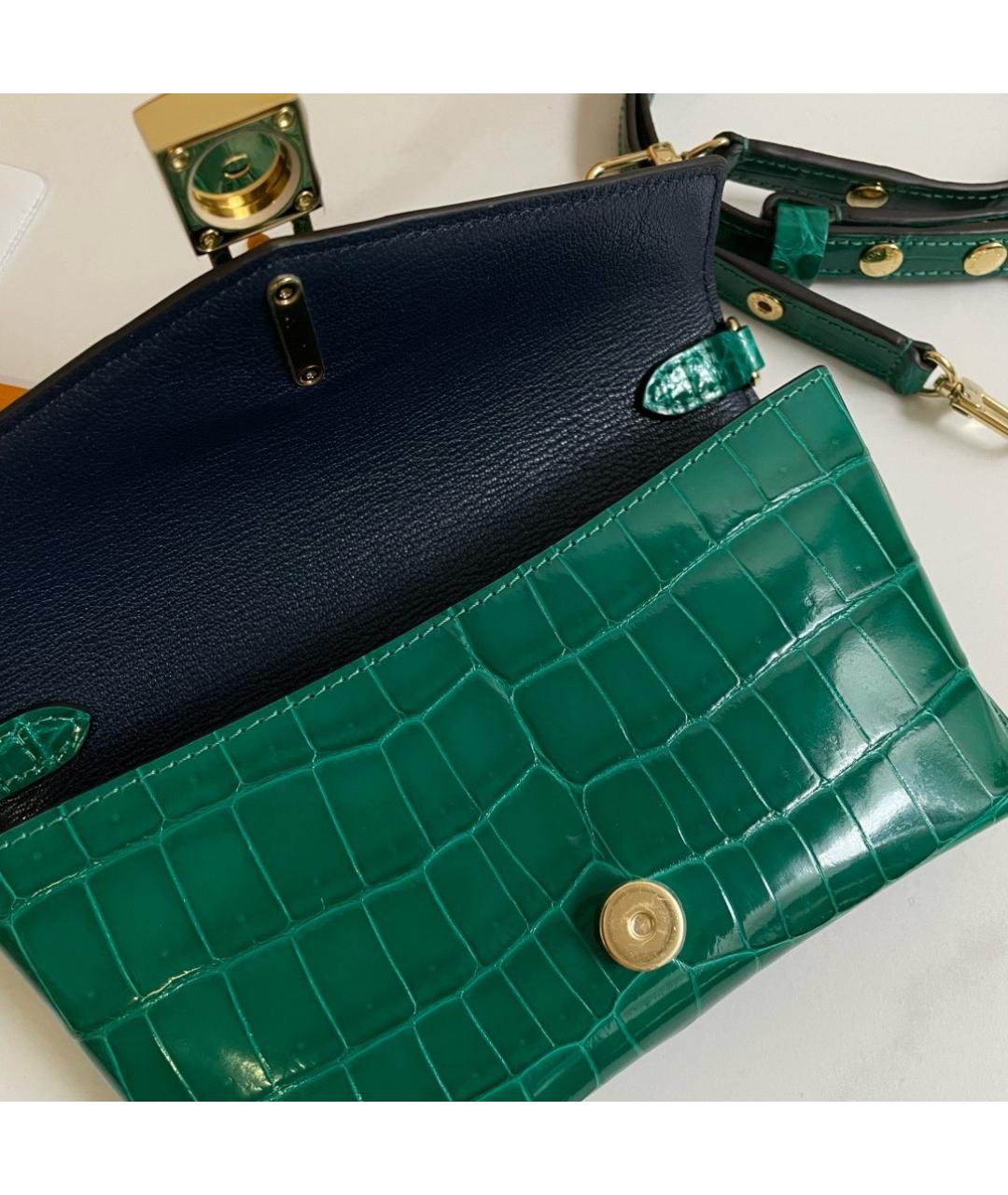 LOUIS VUITTON Зеленая кожаная сумка через плечо, фото 7