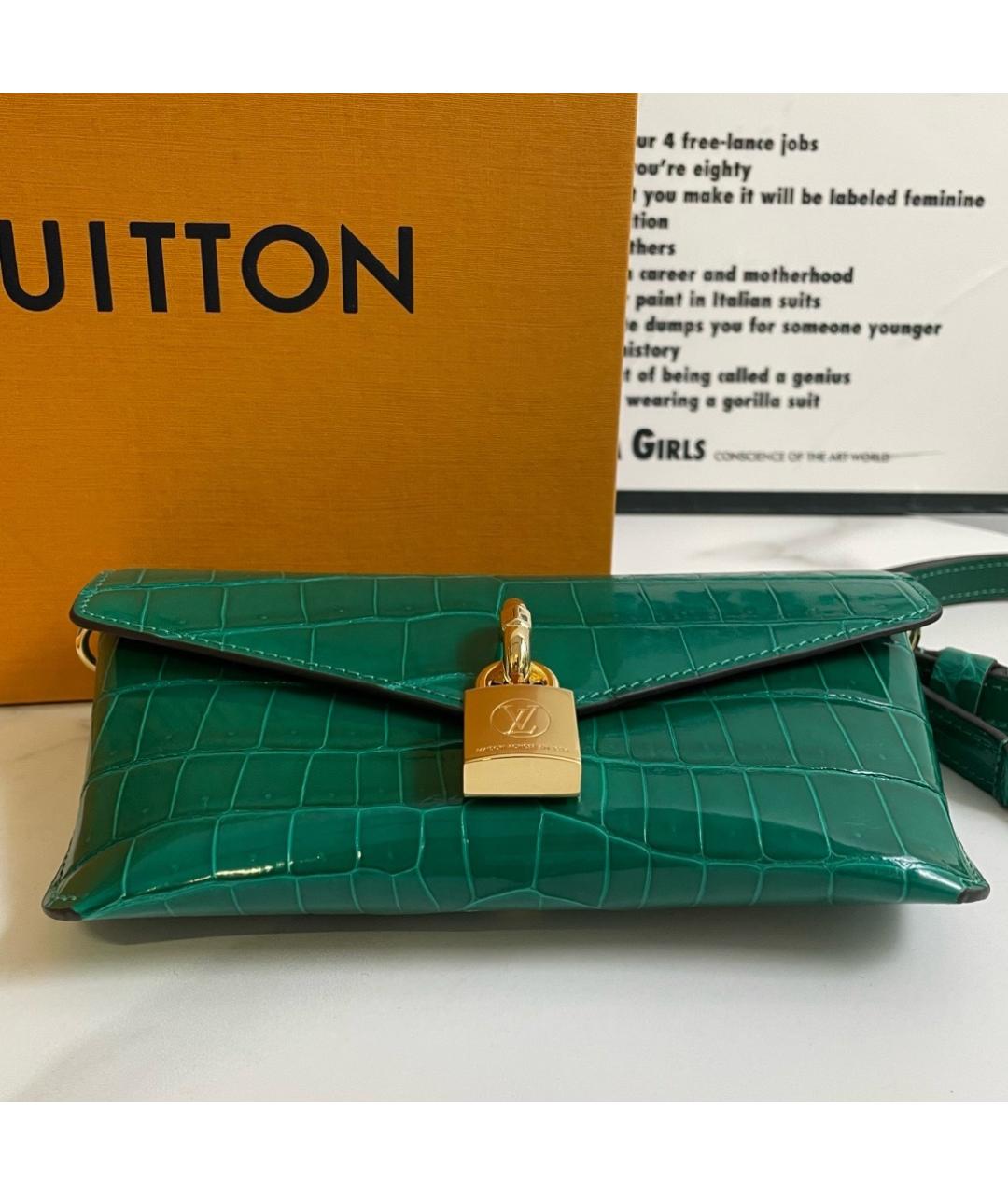 LOUIS VUITTON Зеленая кожаная сумка через плечо, фото 4