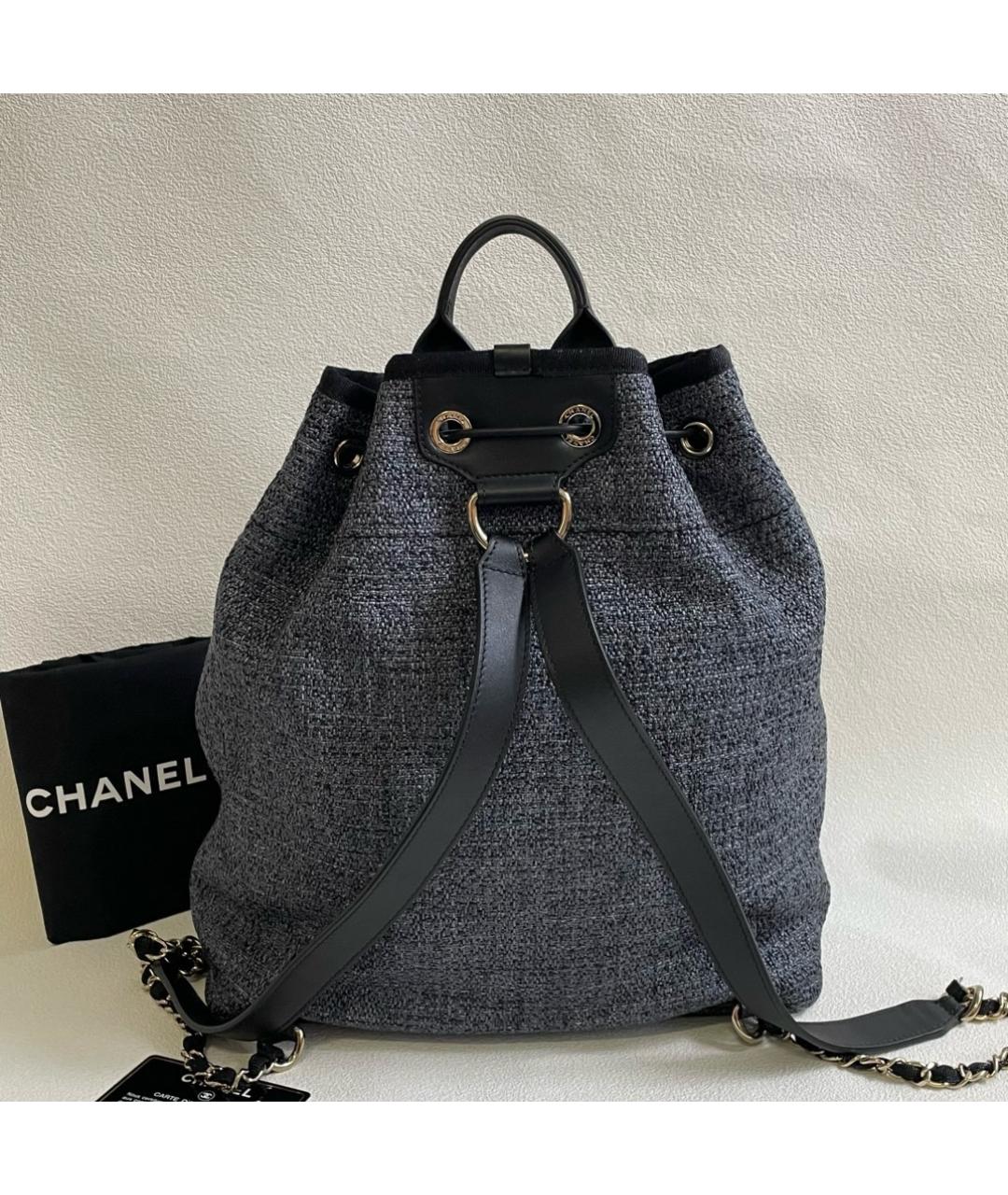 CHANEL Серый деним рюкзак, фото 3