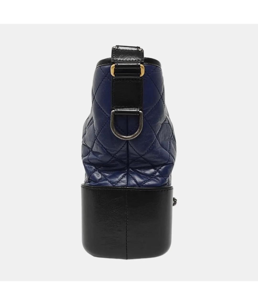 CHANEL Темно-синяя кожаная сумка через плечо, фото 2