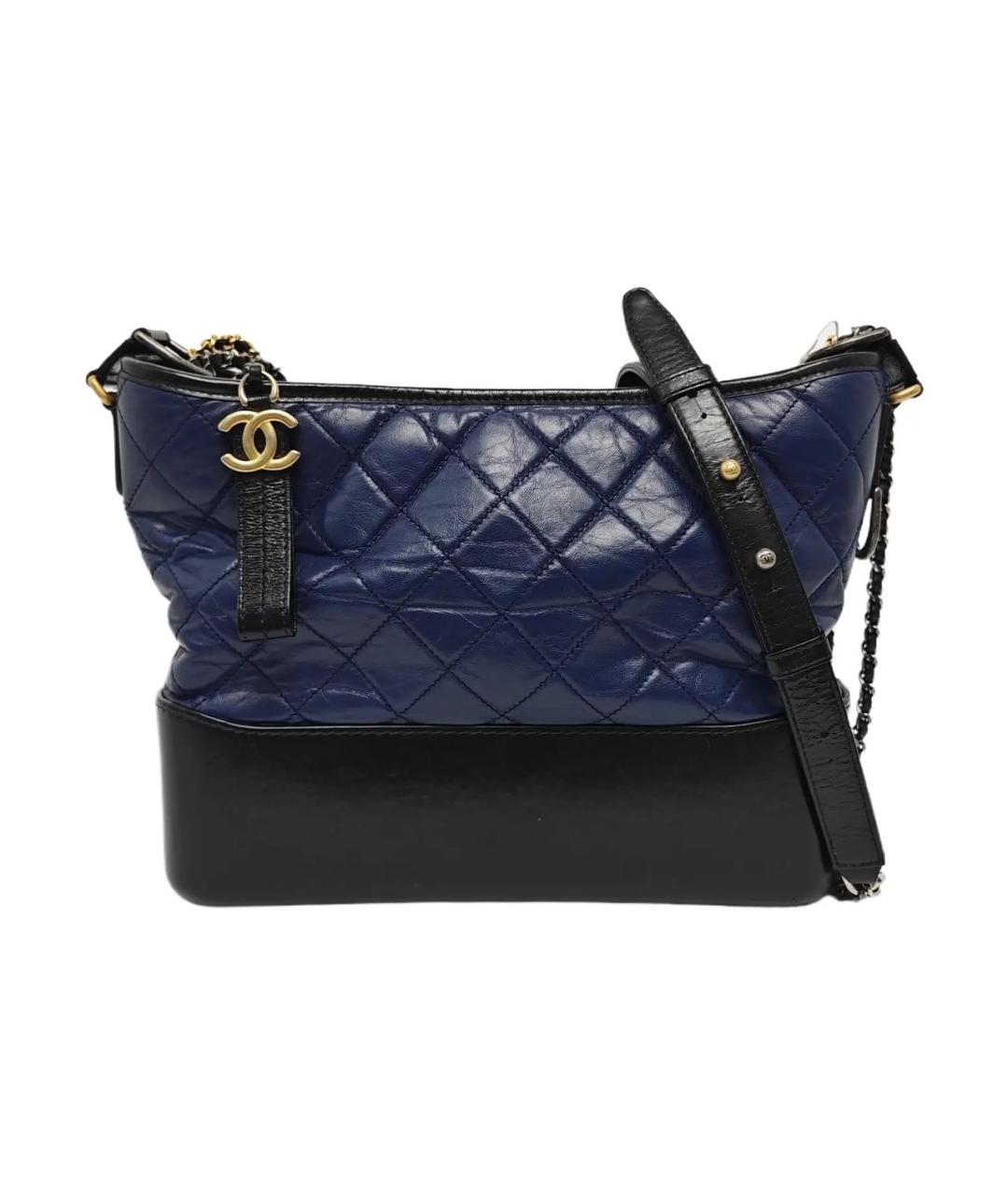 CHANEL Темно-синяя кожаная сумка через плечо, фото 1