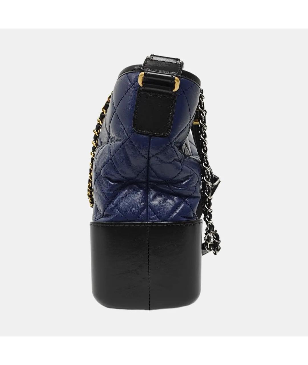 CHANEL Темно-синяя кожаная сумка через плечо, фото 3