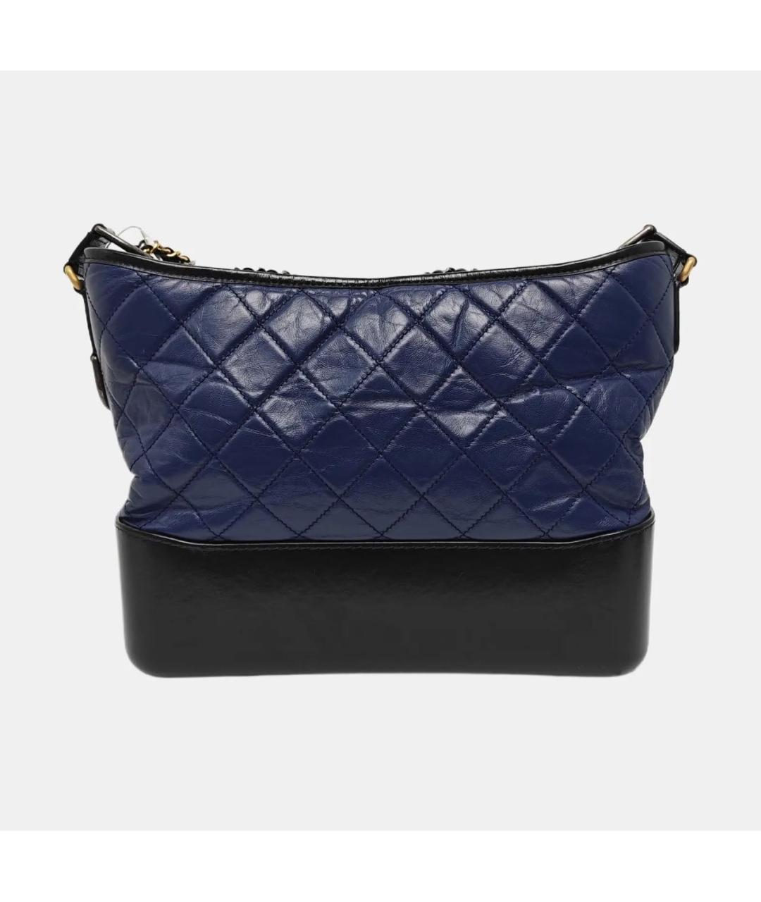 CHANEL Темно-синяя кожаная сумка через плечо, фото 4