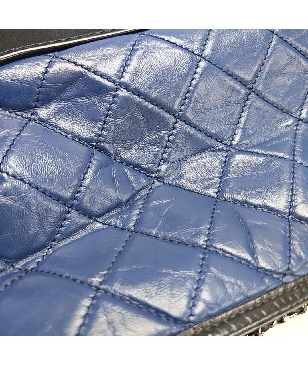 CHANEL Темно-синяя кожаная сумка через плечо, фото 8