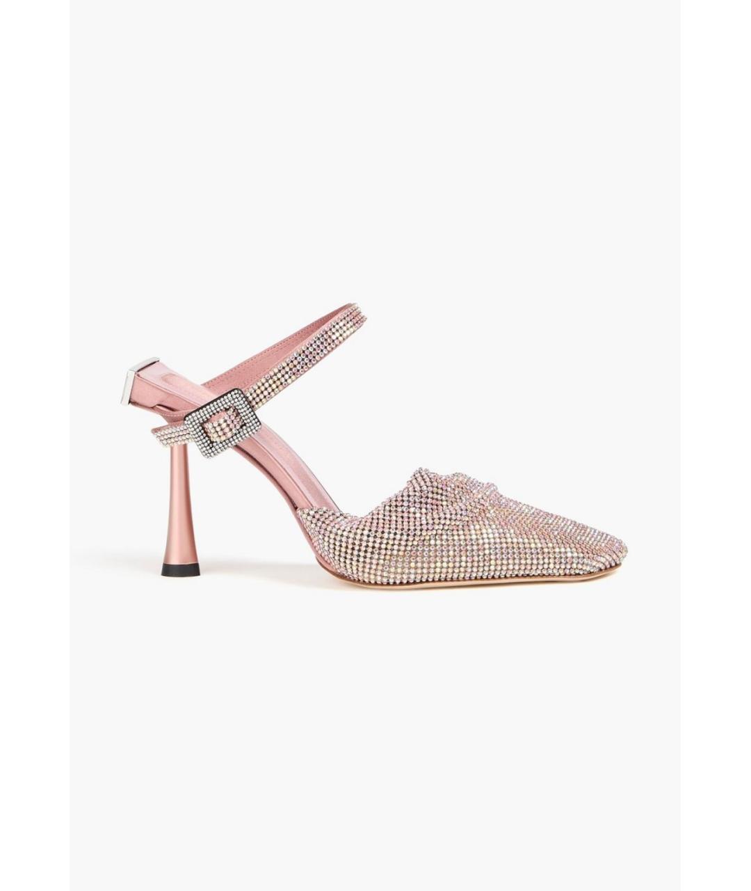 BENEDETTA BRUZZICHES Розовые текстильные мюли, фото 5