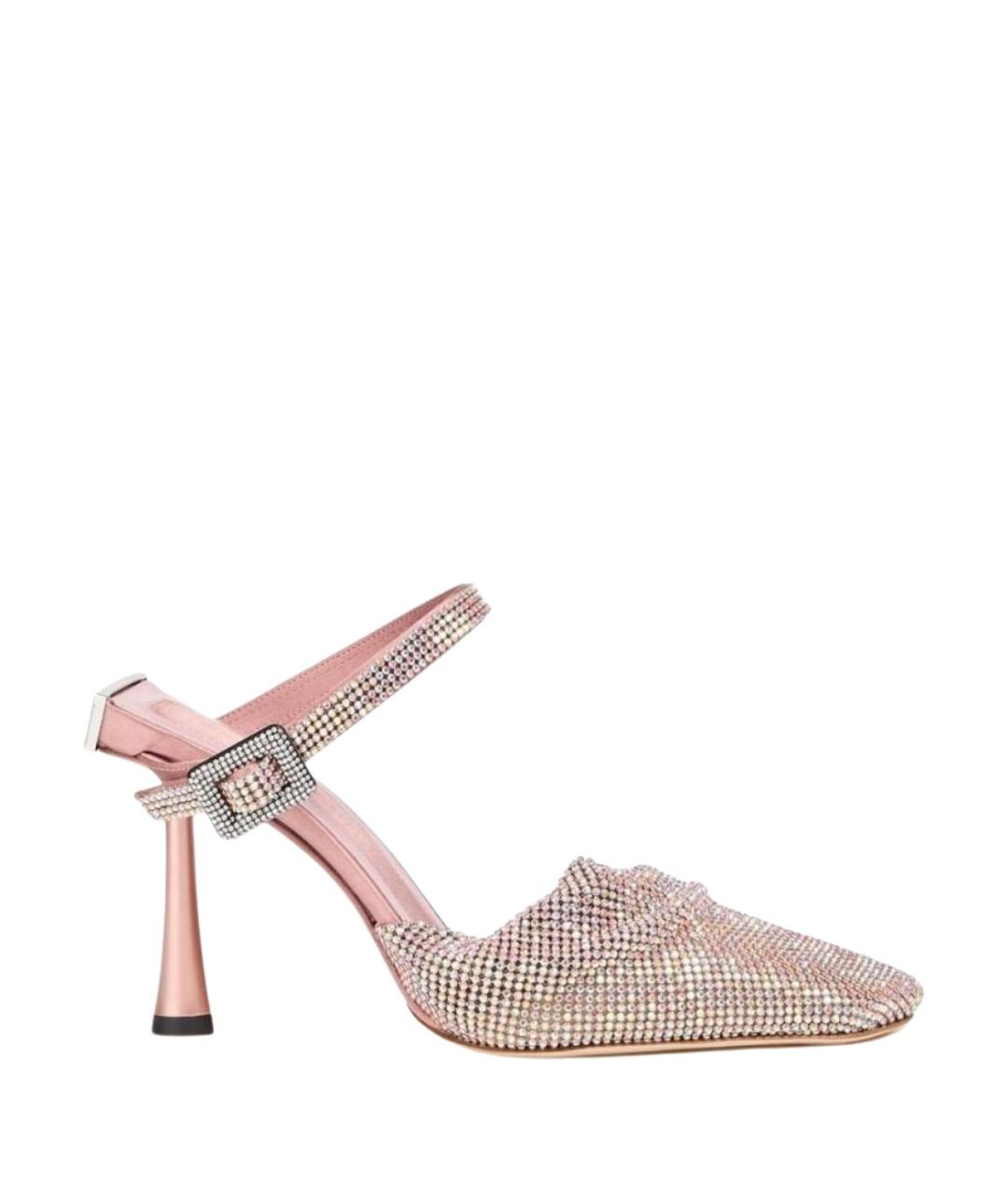 BENEDETTA BRUZZICHES Розовые текстильные мюли, фото 1